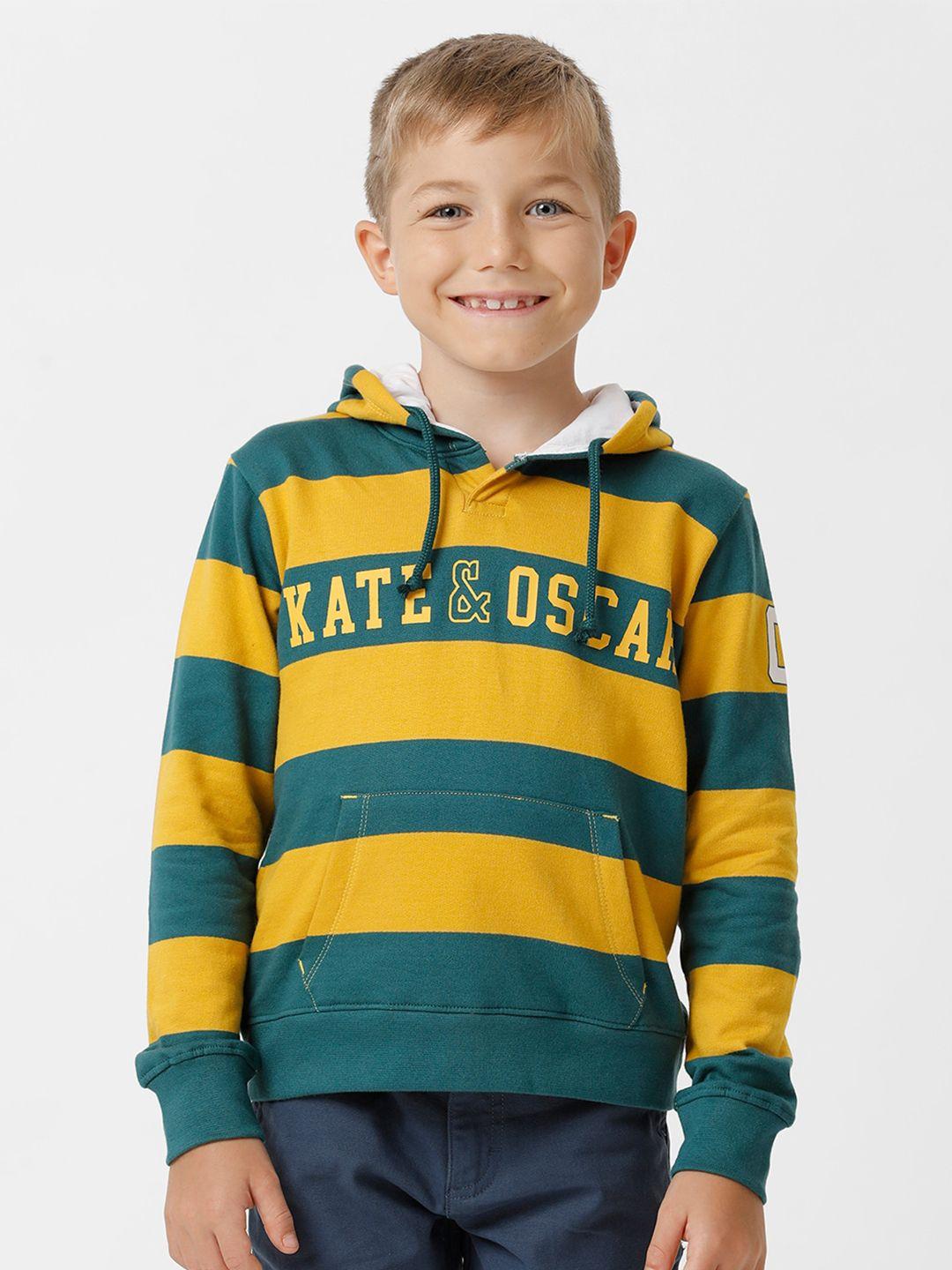 kate & oscar boys colourblocked hooded cotton pullover sweatshirt