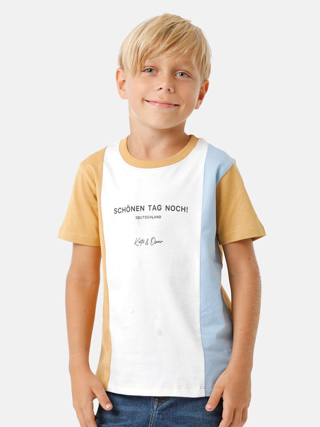 kate & oscar boys colourblocked pure cotton t-shirt