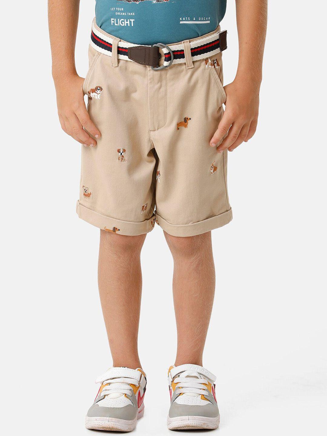 kate & oscar boys conversational printed regular cotton shorts