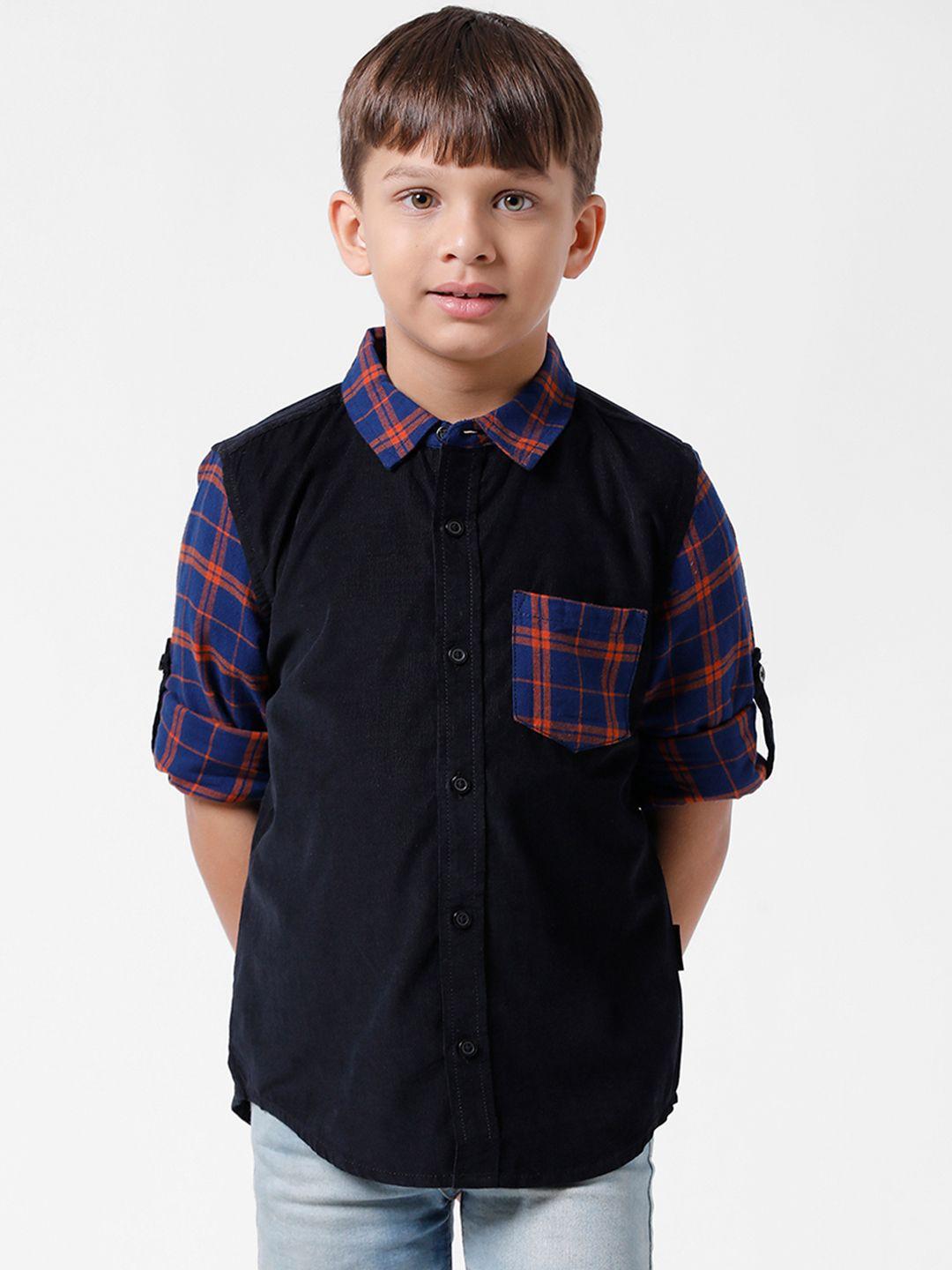 kate & oscar boys modern checked cotton casual shirt