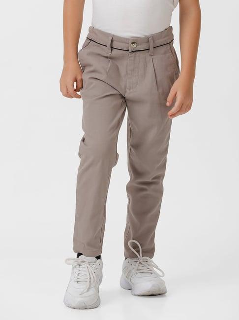 kate & oscar kids brown solid trousers