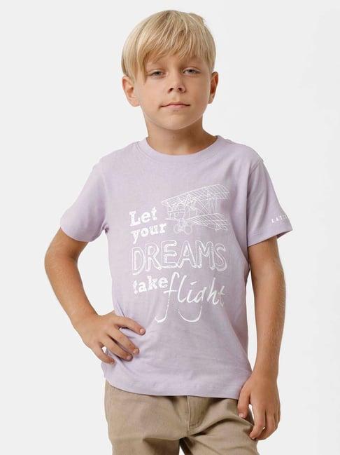 kate & oscar kids lilac cotton printed t-shirt