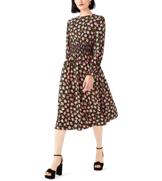 kate spade black regular fit ditsy roses waverly dress