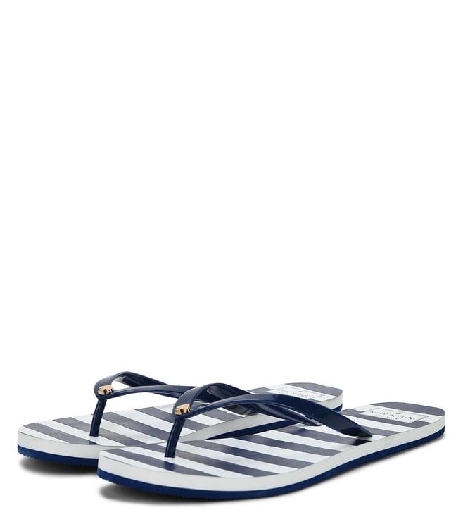 kate spade navy nassau embellished slides