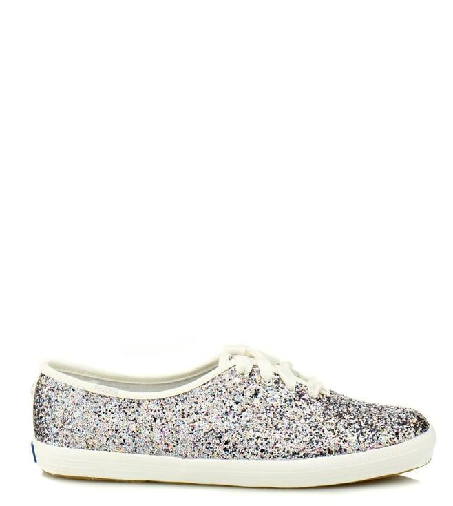 kate spade silver canvas women sneakers