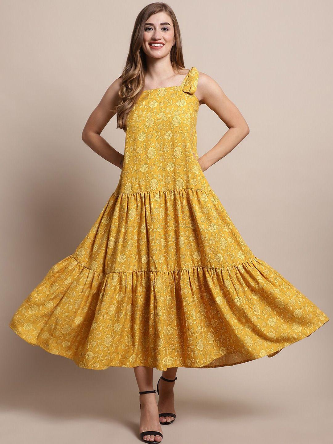 katn india yellow floral print maxi dress