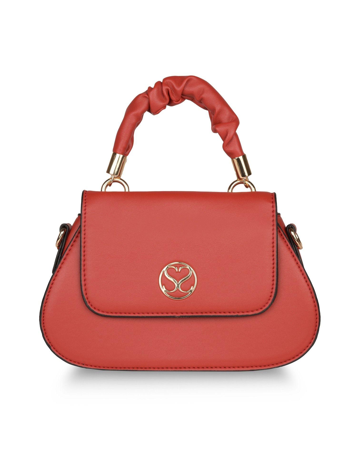 katrine womens red satchel bag (m)