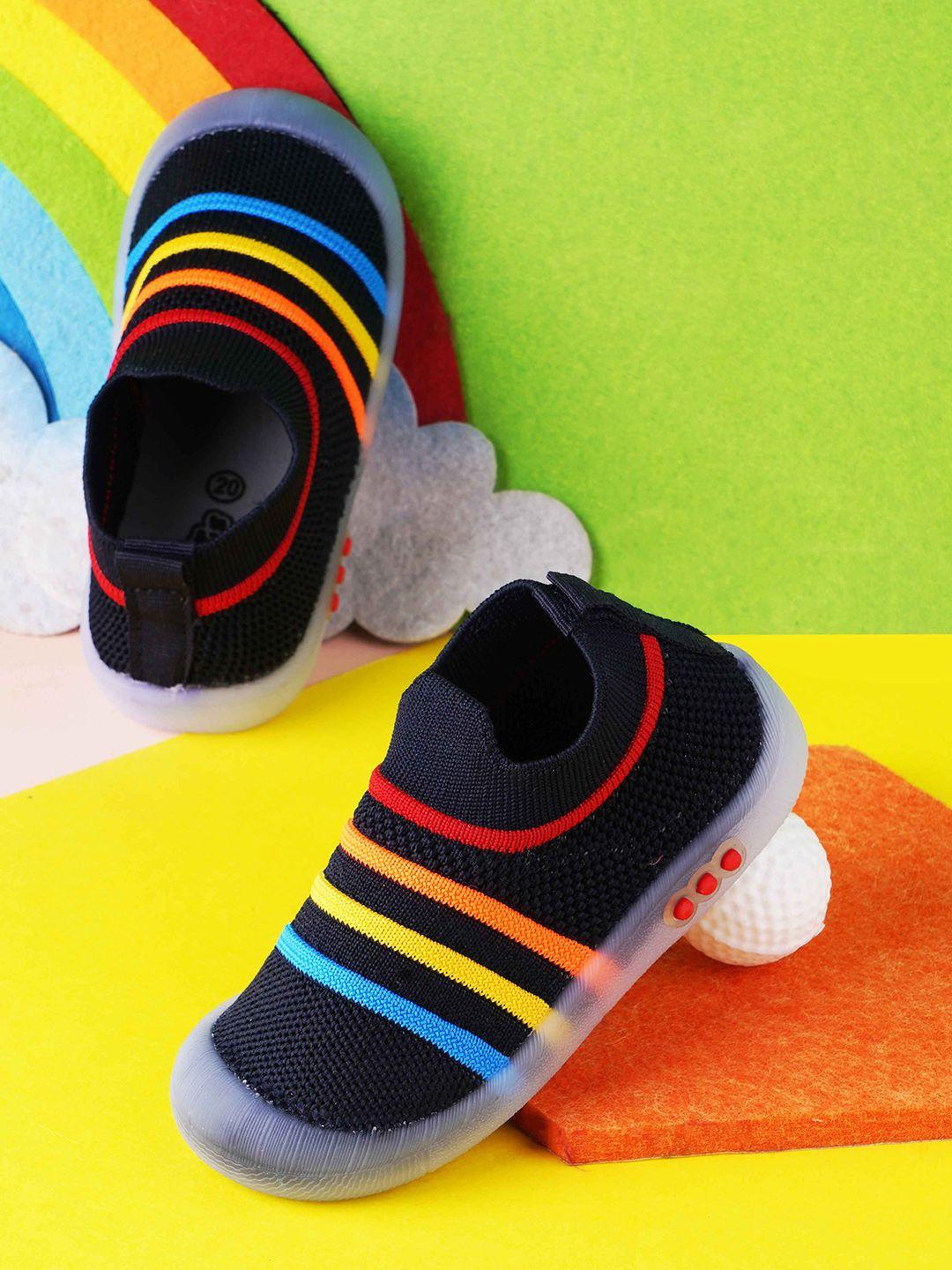 kats unisex kids striped slip-on sneakers