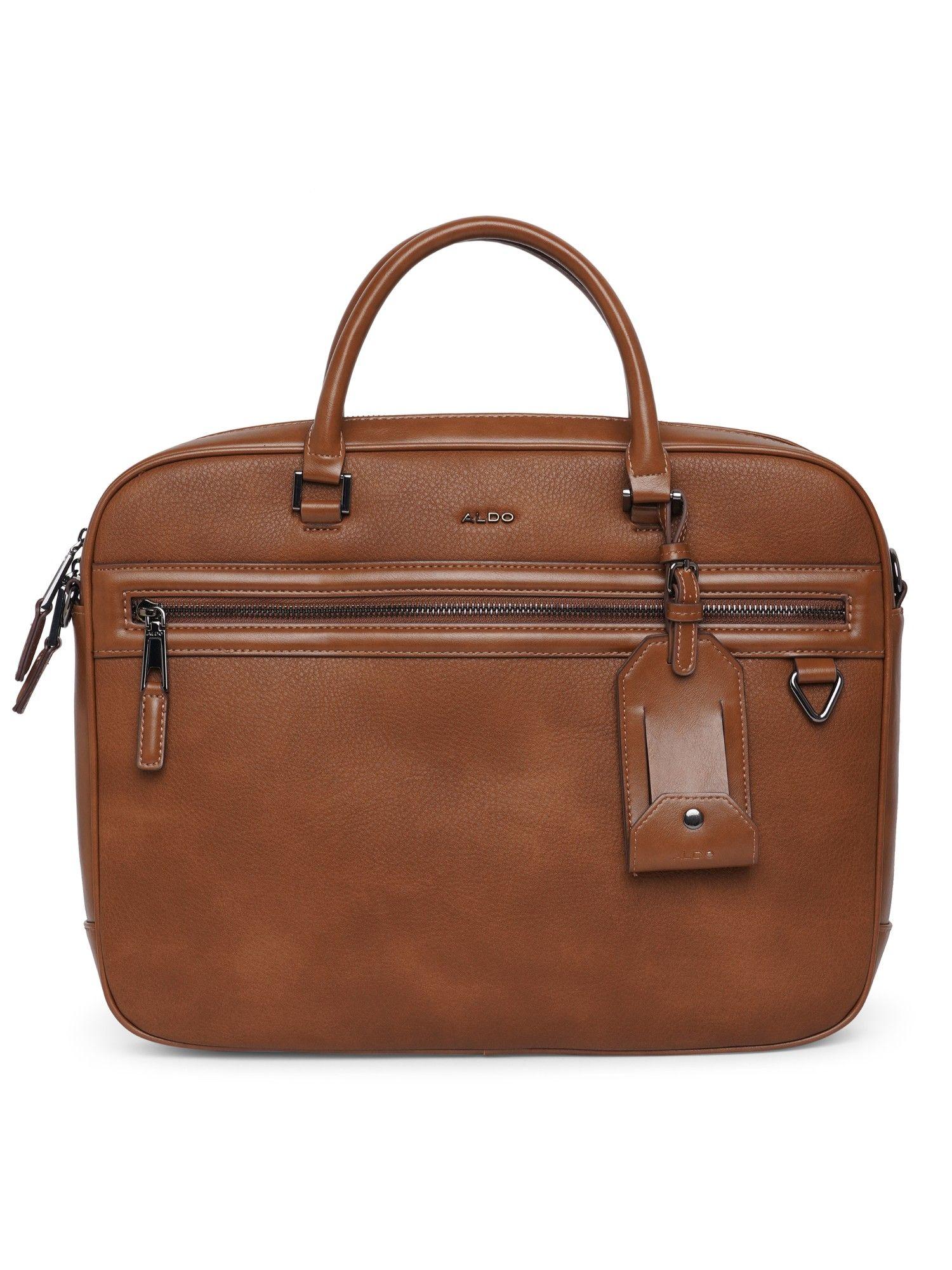 kaup240 brown synthetic men laptop bag