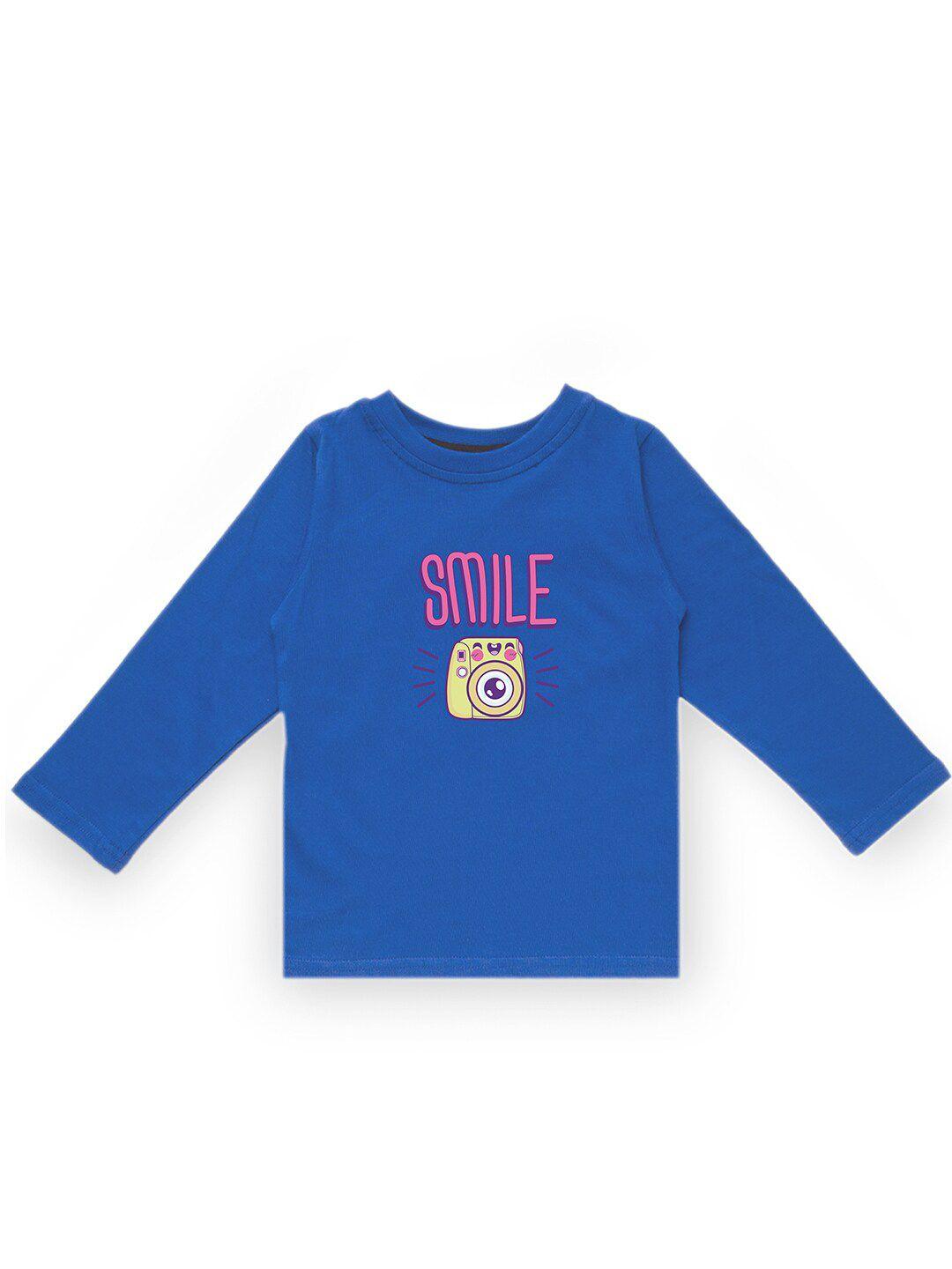 kavee boys blue typography applique t-shirt