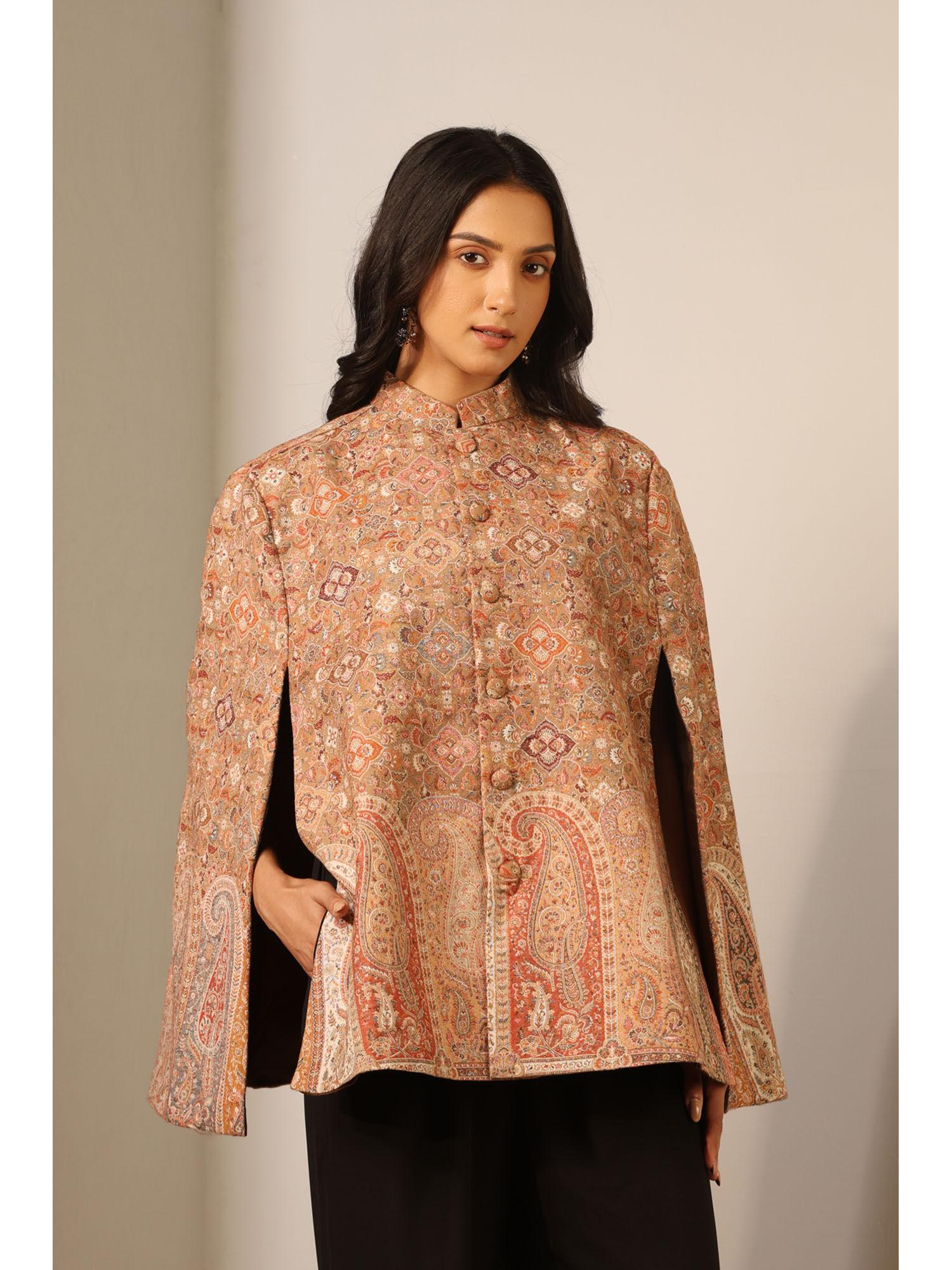 kavya fine wool silk cape