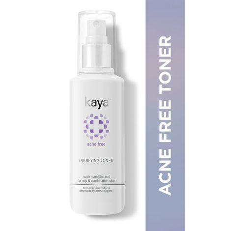 kaya acne free purifying toner with mandelic acid & niacinamide | for combination oily skin | alcohol free, 100 ml