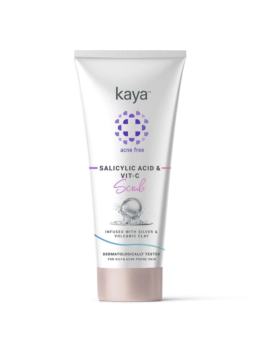 kaya salicylic acid & vitamin c face scrub with silver & volcanic clay - 75 ml