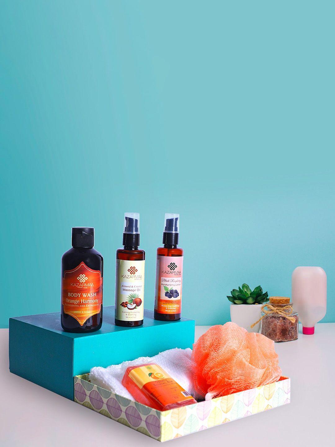 kazarmaa 6-pcs orange odyssey cleansing & moisturize gift set