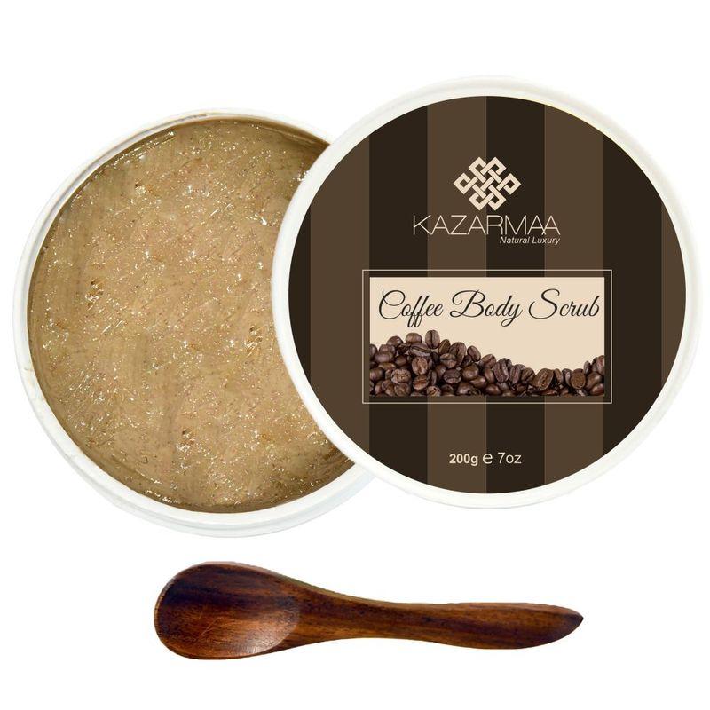 kazarmaa anti-cellulite coffee body scrub with shea butter- removes tan and dead skin