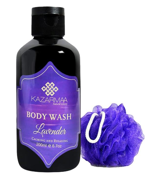 kazarmaa calming and relaxing lavender body wash with loofah - 200 ml
