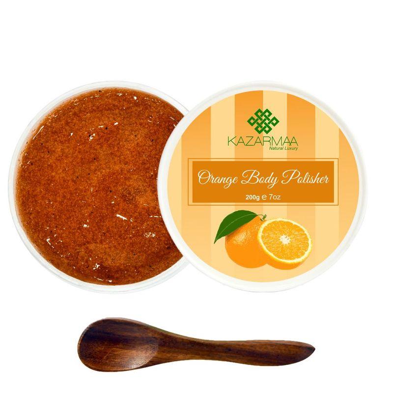 kazarmaa orange body polisher exfoliating body scrub for skin lightening and radiant glow