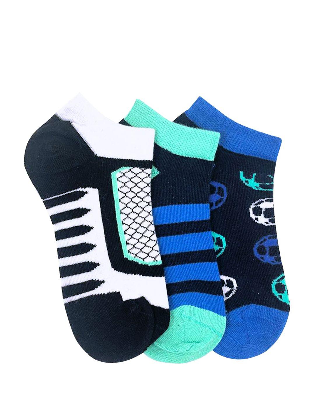 kazarmax boys pack of 3 patterned ankle-length socks