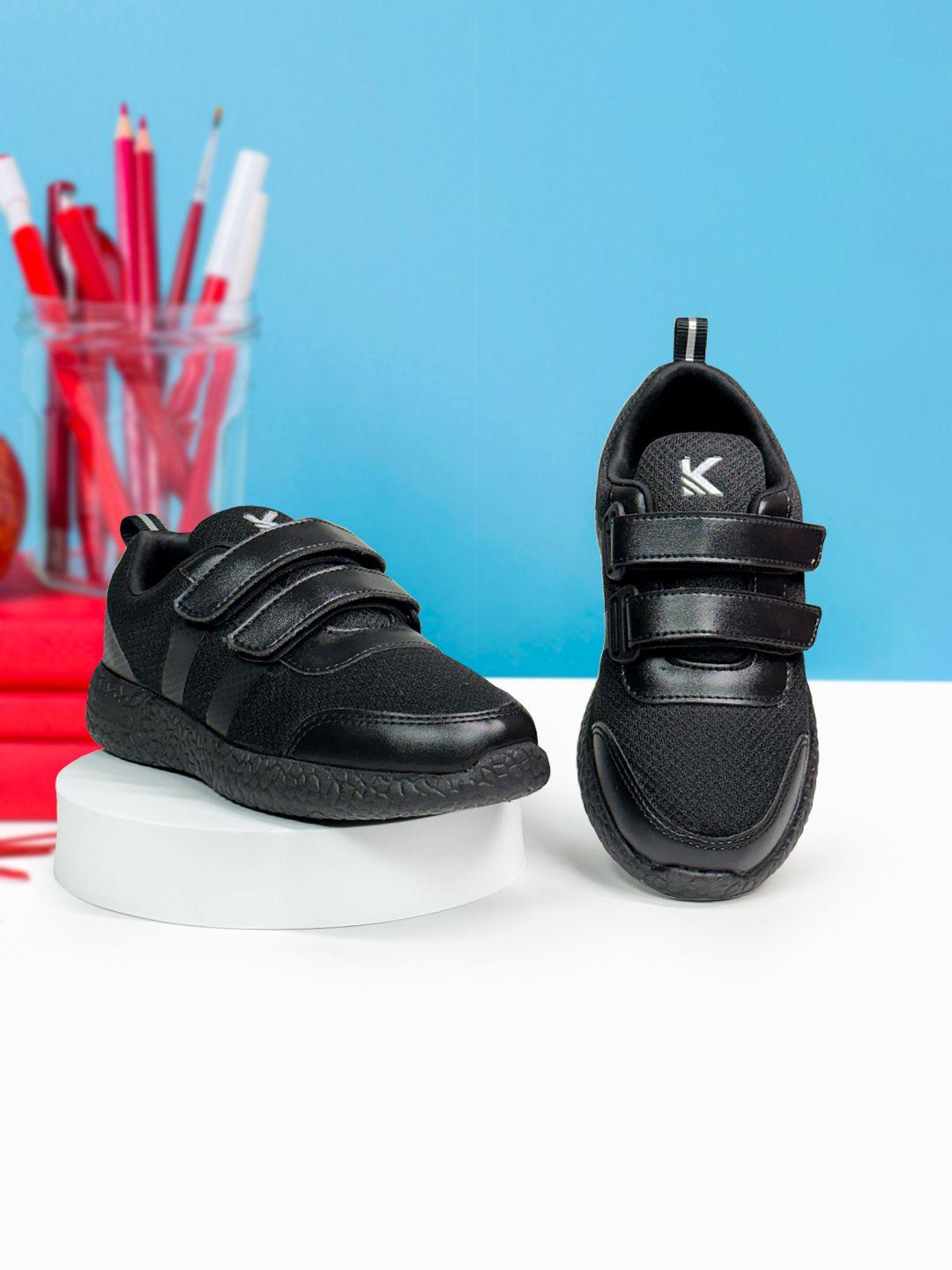 kazarmax kids black solid school shoes