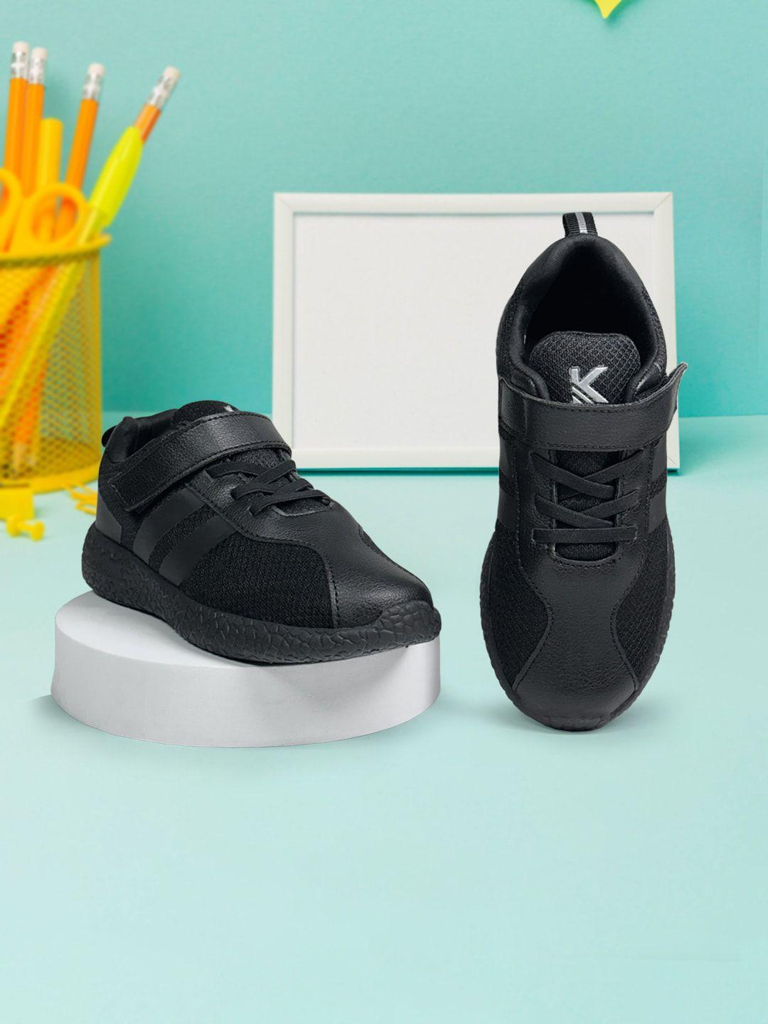 kazarmax unisex kids round toe velcro woven design sneakers