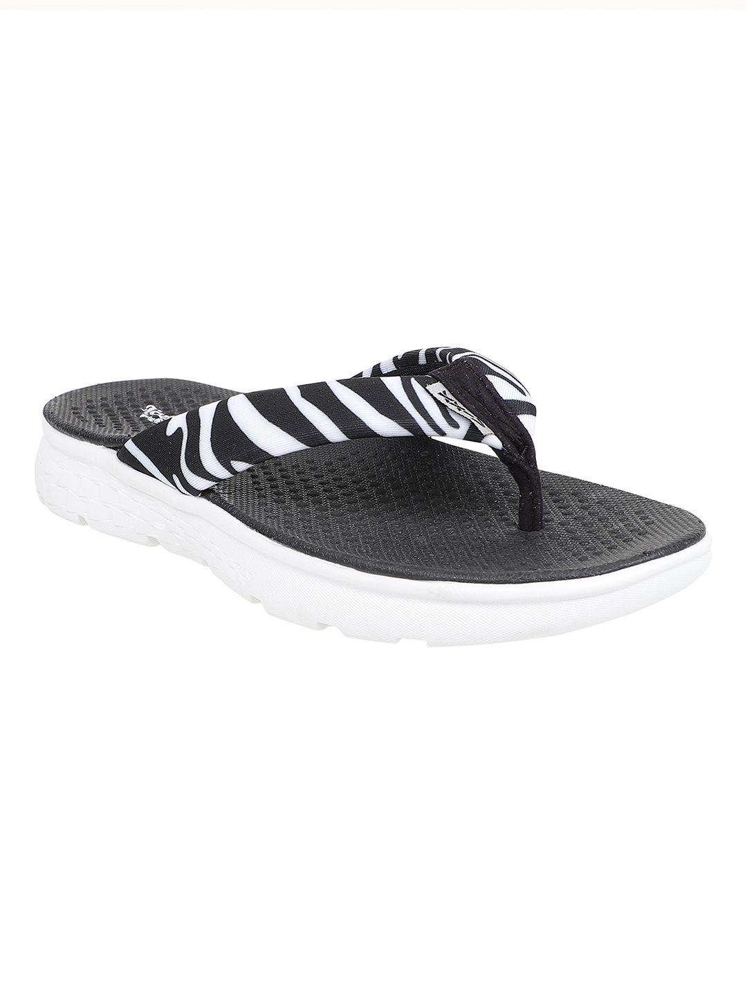 kazarmax women black & white zebra print thong flip-flops