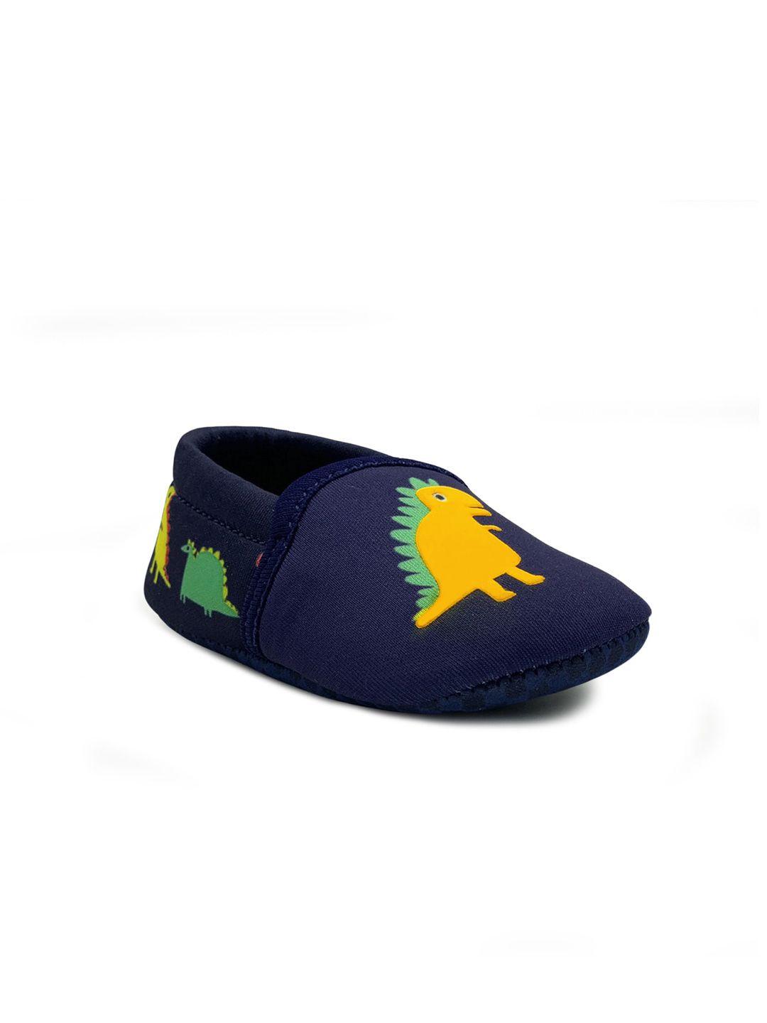 kazarmax  kids blue dino embroidered tootsies booties