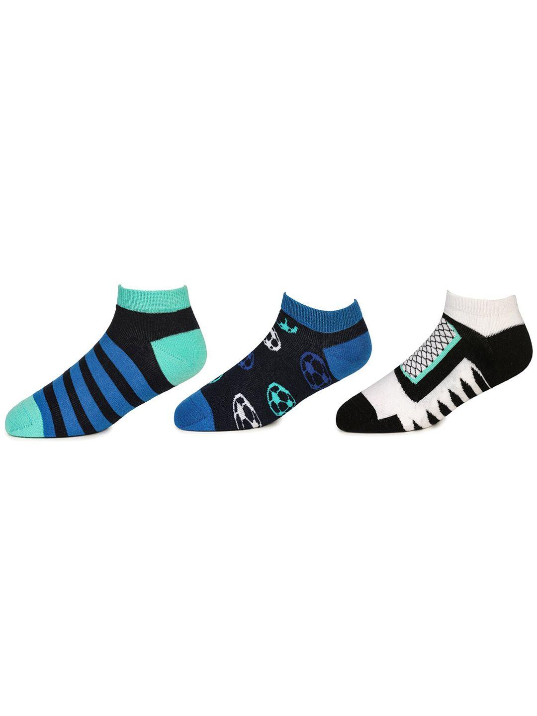 kazarmax boys pack of 3 self-designed ankle-length socks