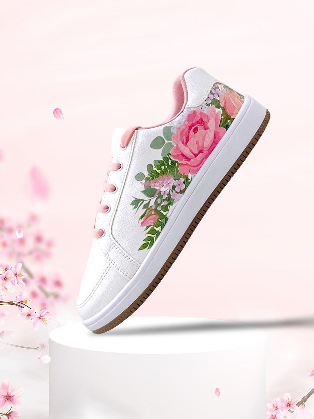 kazarmax girls floral printed memory foam sneakers