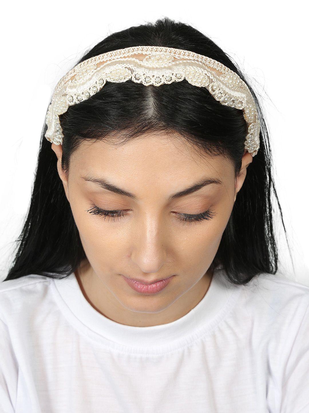kazarmax girls gold-toned lace beaded hairband