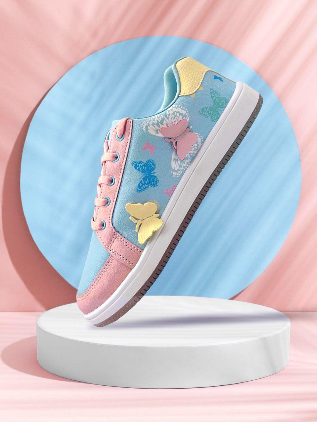 kazarmax girls xxiv butterfly embellished colourblocked memory foam contrast sole sneakers