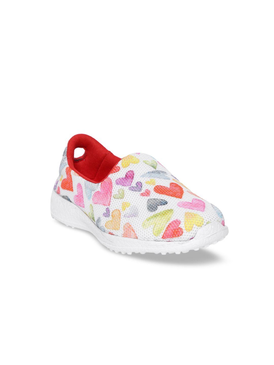 kazarmax kids white printed slip-on sneakers