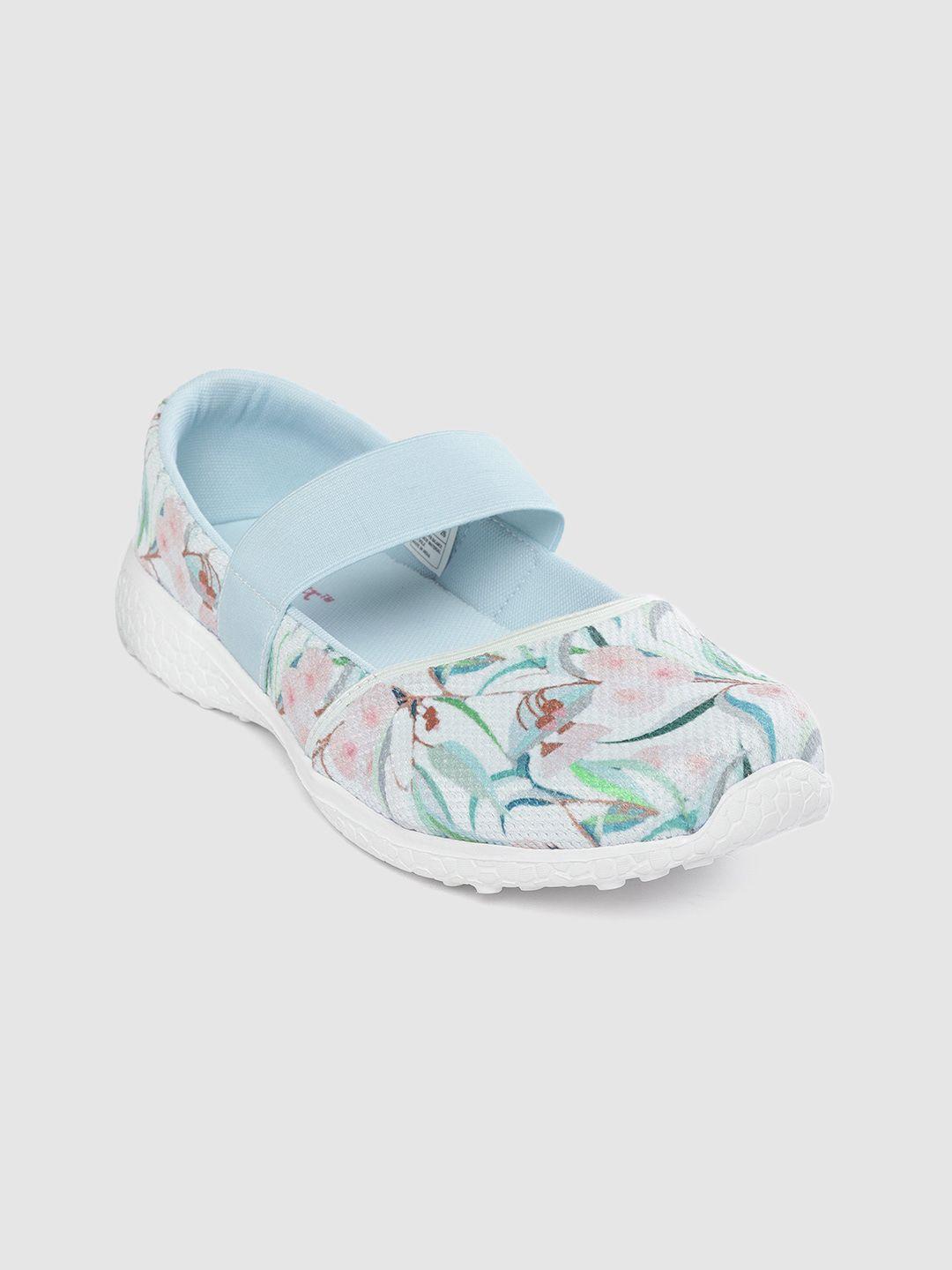 kazarmax women blue & pink floral print slip-on sneakers