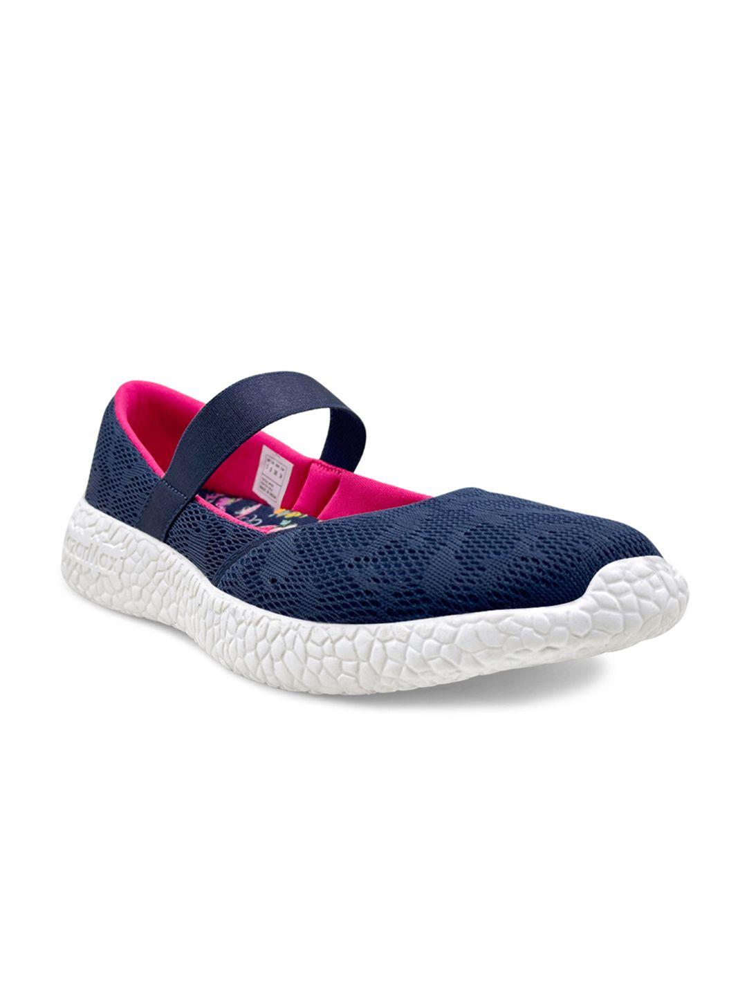 kazarmax women navy blue woven design slip-on sneakers