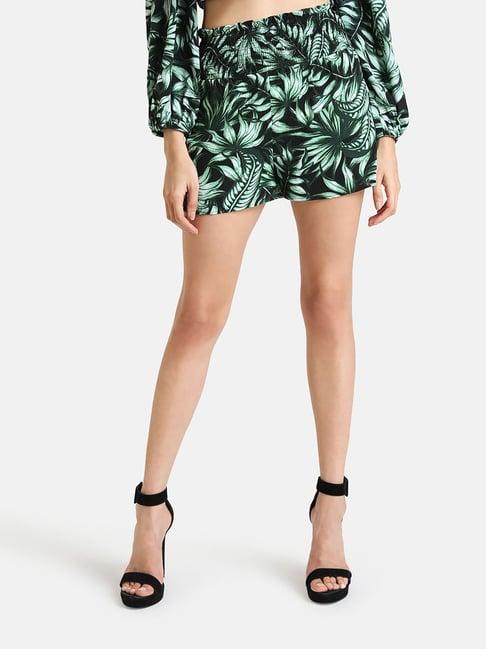 kazo black & green tropical shorts