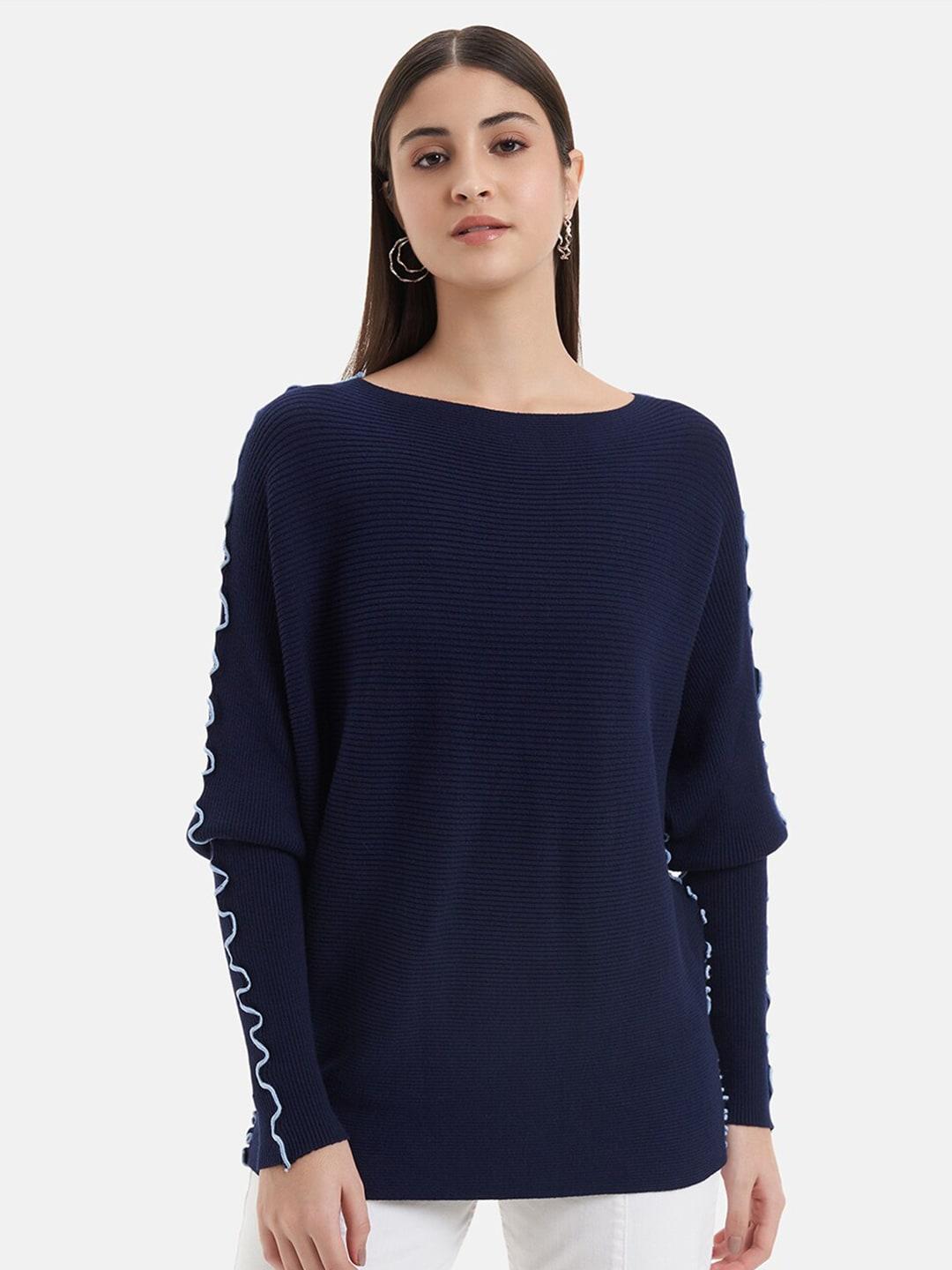 kazo boat neck long sleeves pullover sweater