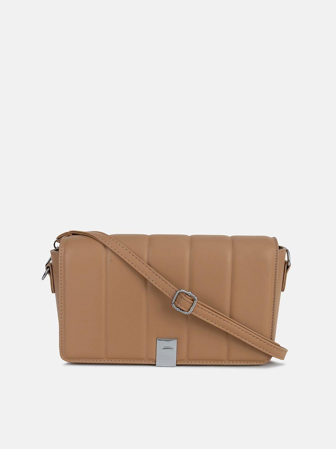 kazo brown textured quilted envelope clutch