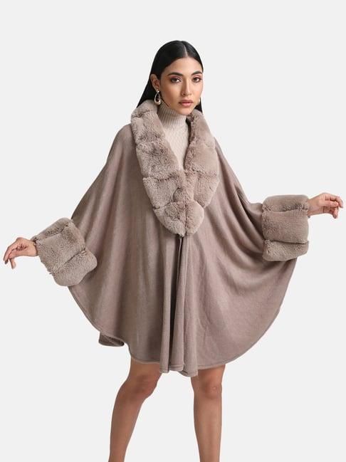 kazo cape with textured fur detail