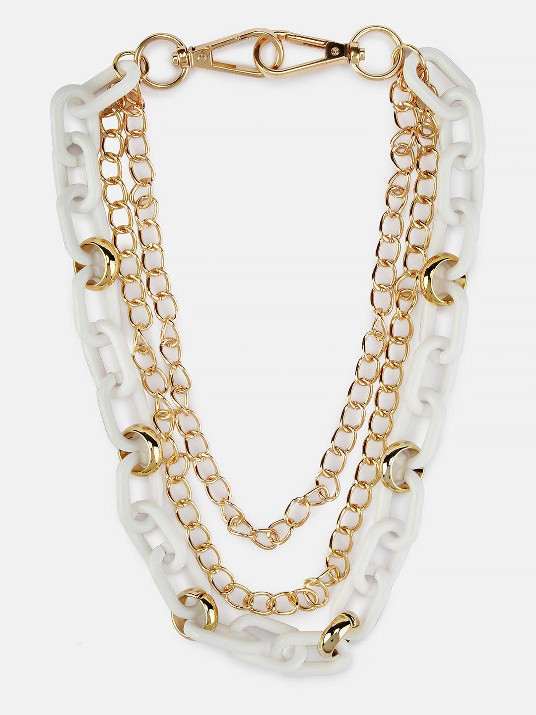 kazo gold-plated & white layered chain