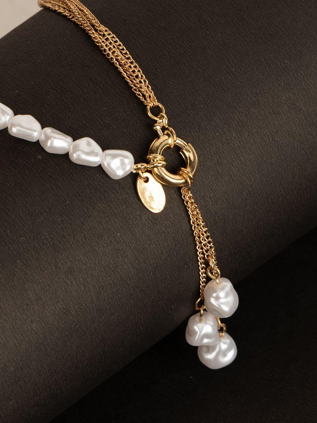 kazo gold-plated artificial beads necklace