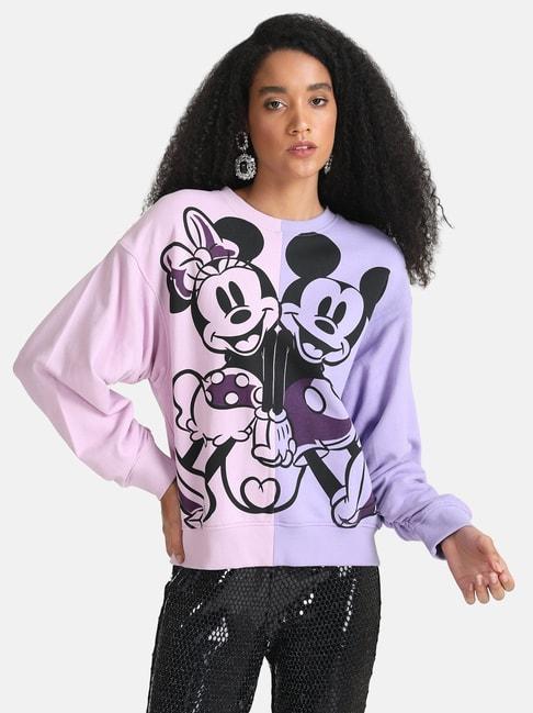 kazo mickey and minnie mouse disney printed color block sweat