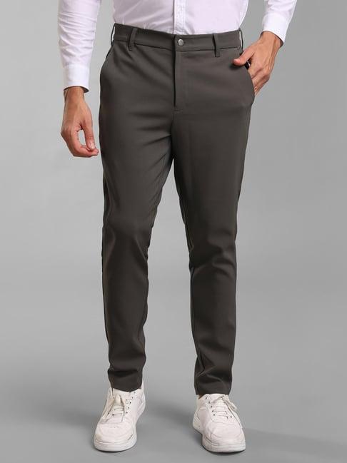 kazo olive regular fit flat front trousers