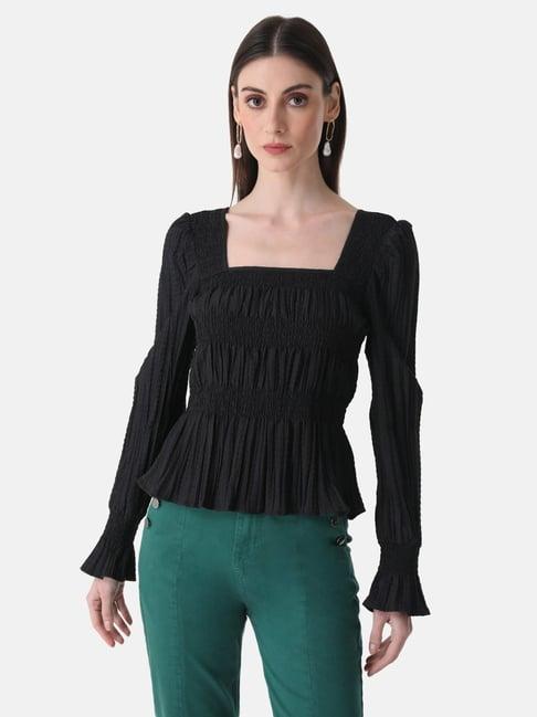kazo pleated crushed top with smocking