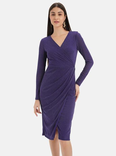 kazo purple wrap dress