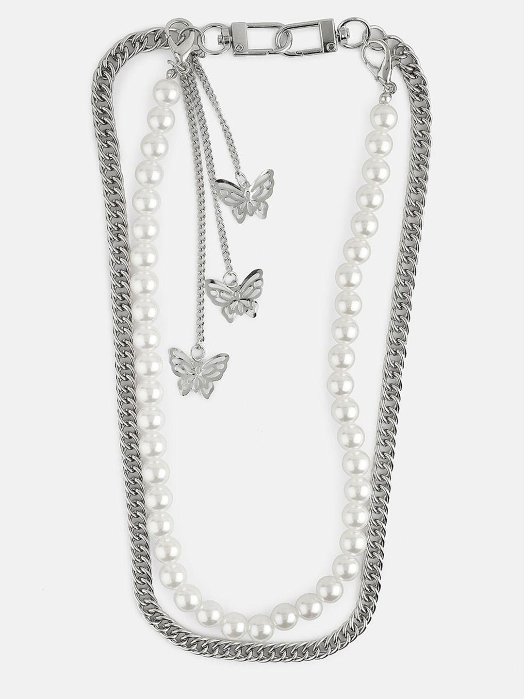 kazo silver-plated pearl layered chain