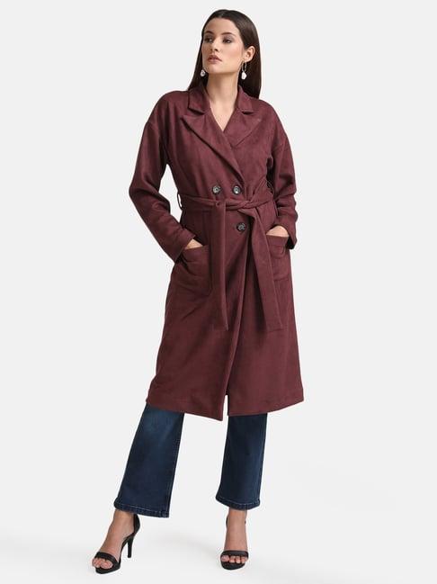 kazo suede trench coat with belt