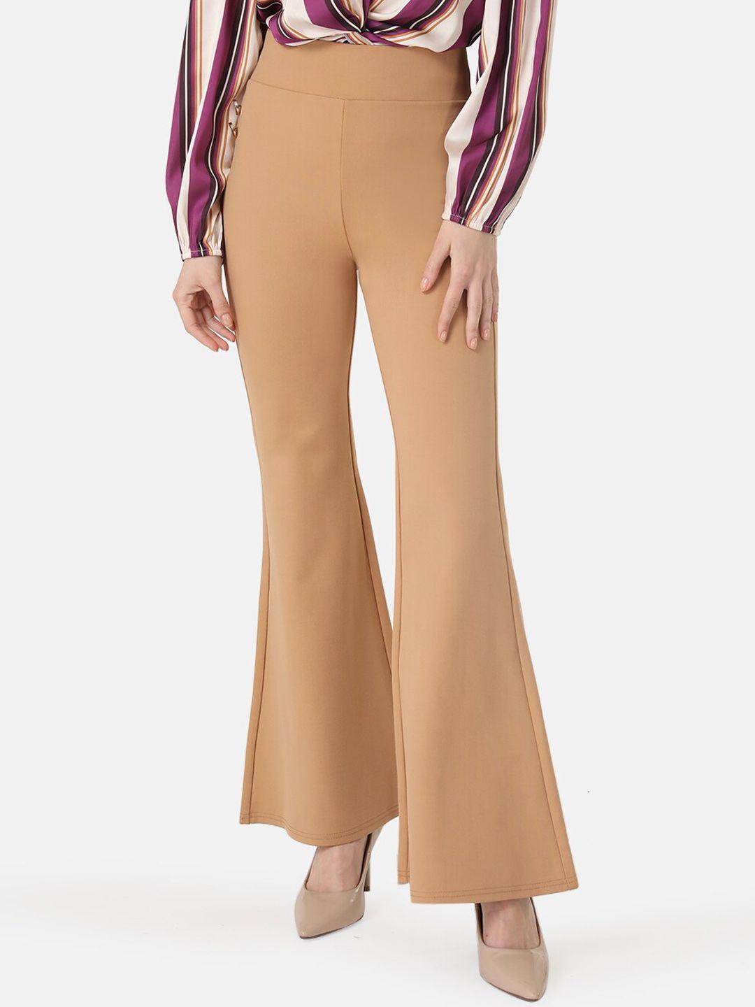 kazo women flat-front high-rise bootcut trousers