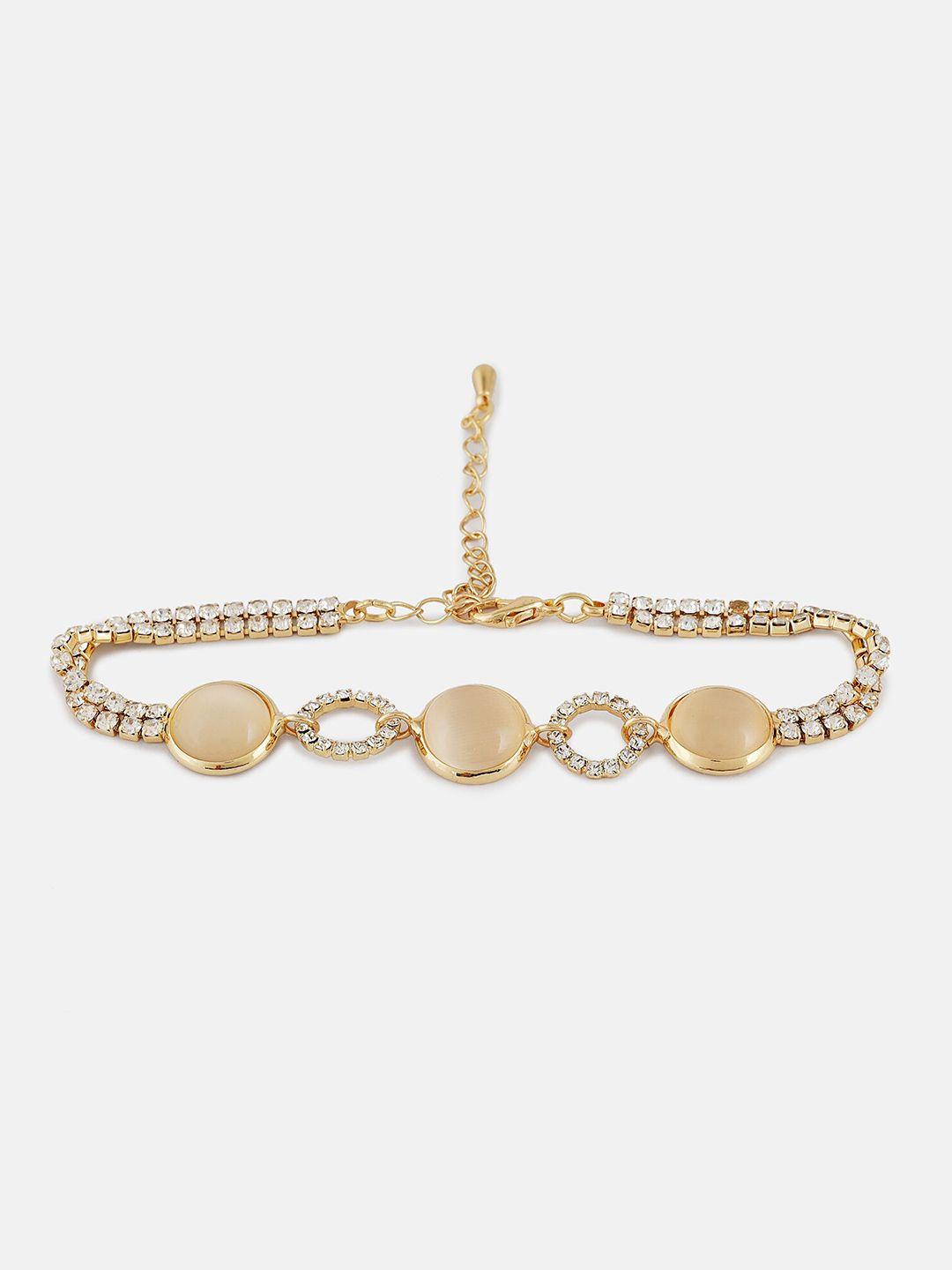 kazo women gold-toned & white gold-plated link bracelet