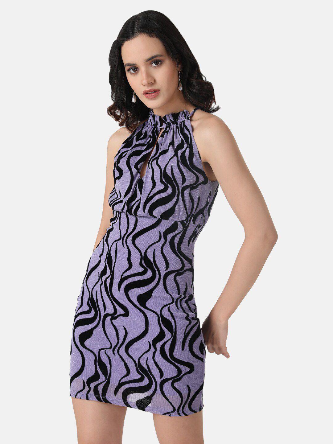 kazo abstract printed sheath mini dress