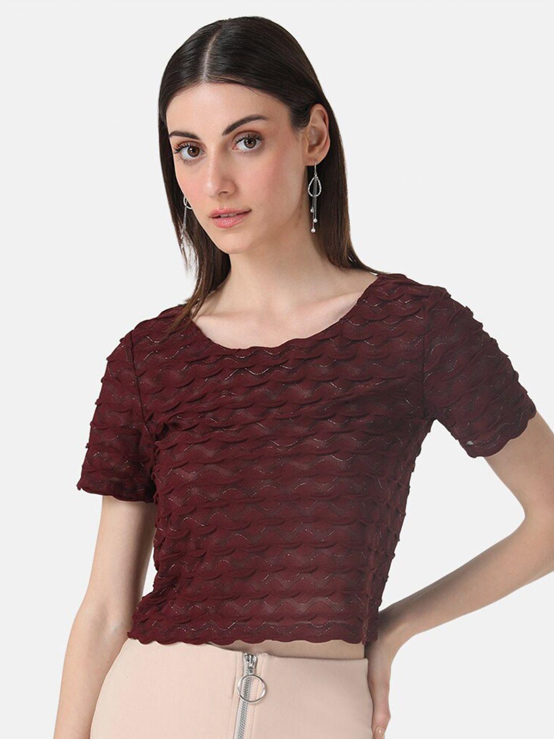 kazo abstract self design round neck top