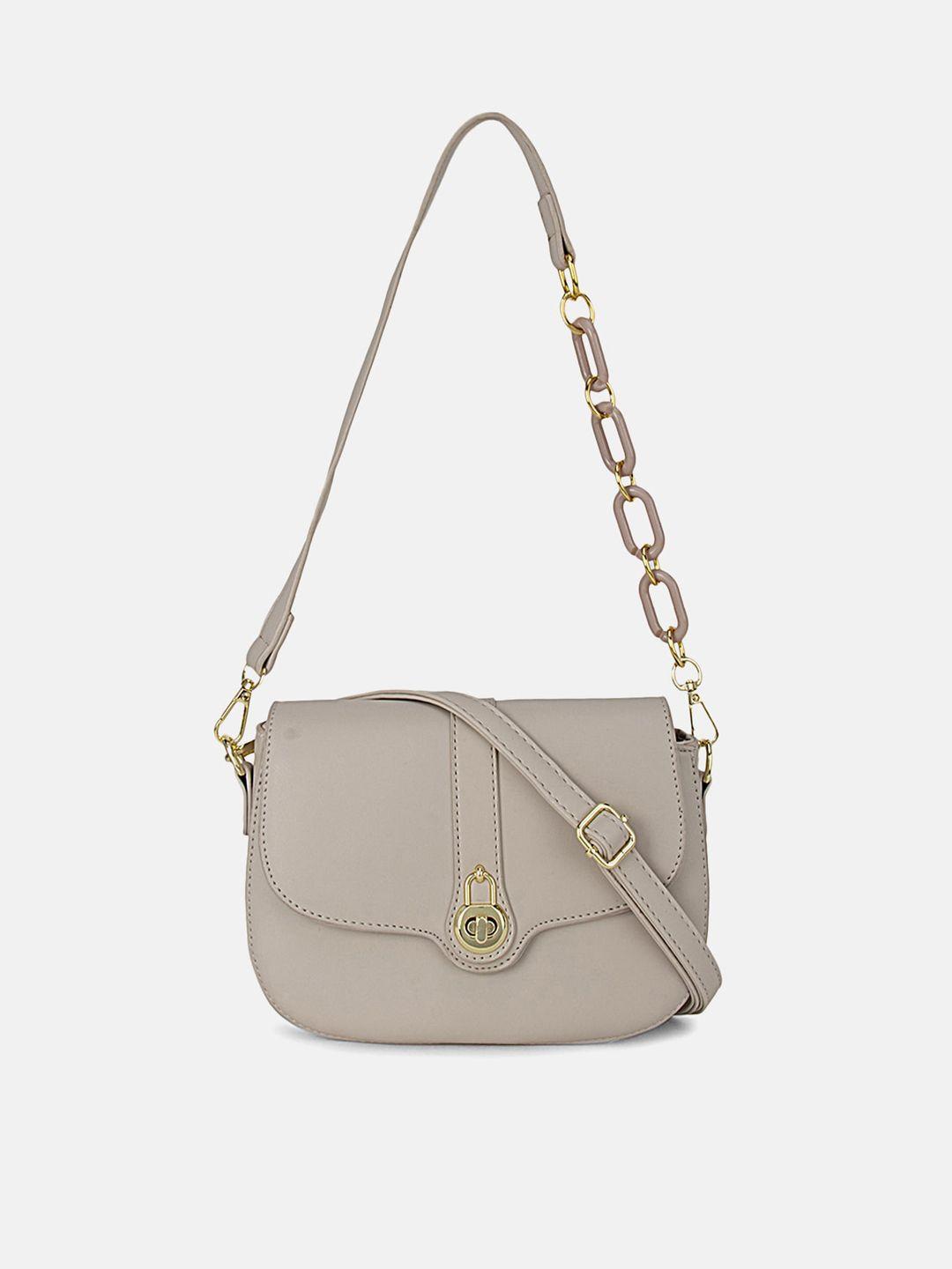 kazo beige pu structured sling bag